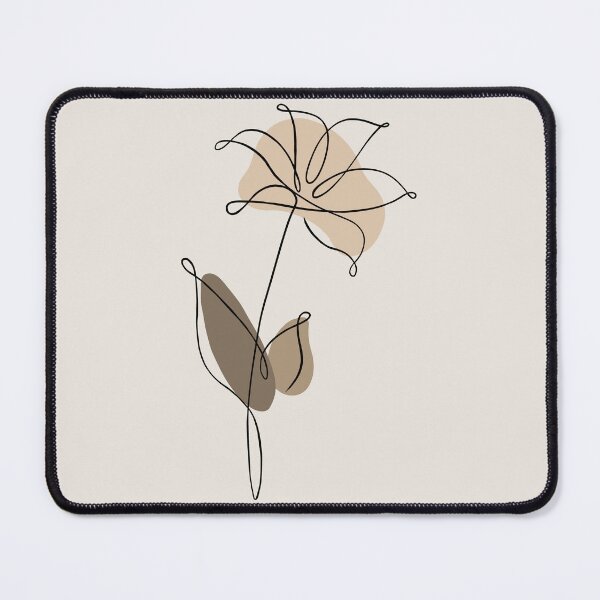 Item preview, One Line Drawing Beige Aesthetic Lily Flower designed and sold by art-by-soma.