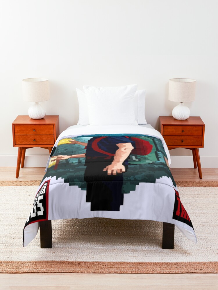 Thumbnail 3 of 6, Comforter, Stranger Things Pixel Art designed and sold by oldtshirt.