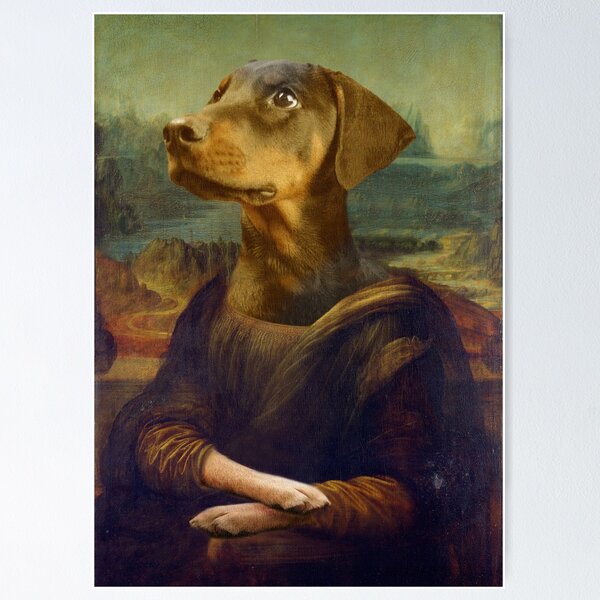 Large Mona Frenchie Woman From History high quality Framed Art