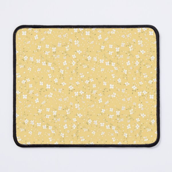Item preview, Pale lemon yellow background with white tiny ditsy flower pattern designed and sold by anass002.