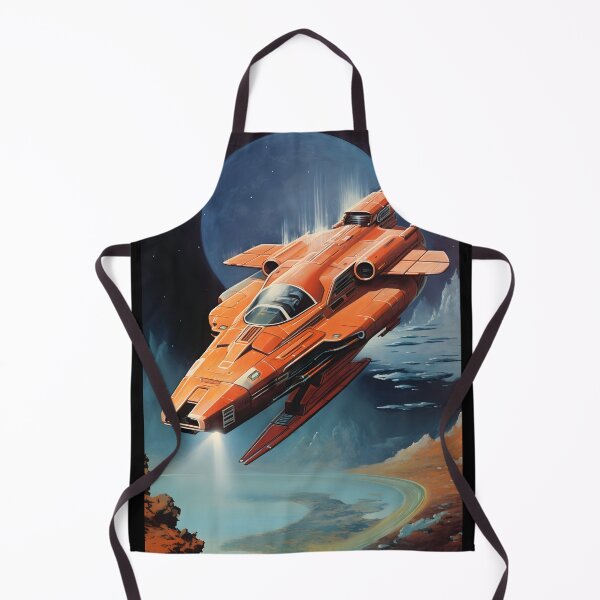 Item preview, Orange Retro Futuristic Space Fighter Explores a Rocky Desert Planet designed and sold by Je-we.