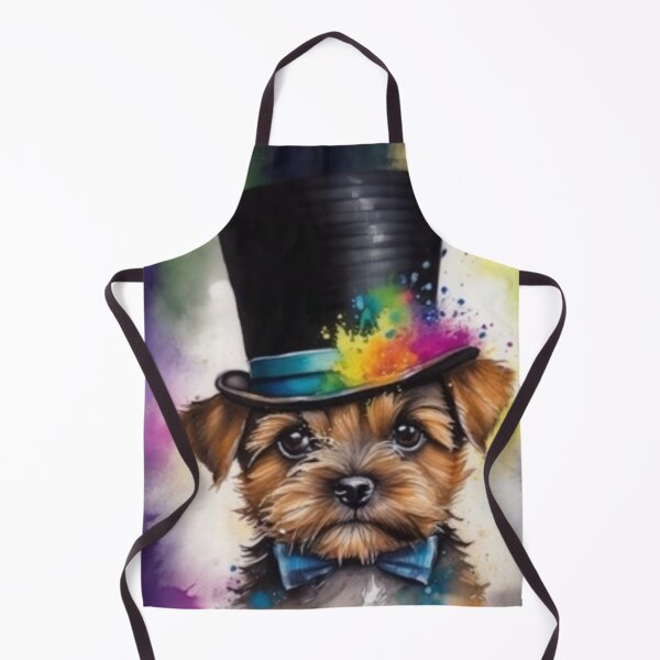 Item preview, Border Terrier Puppy Portrait With Top Hat designed and sold by Wolfheartart.