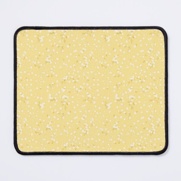 Item preview, Pale lemon yellow background with white tiny ditsy flower pattern designed and sold by anass002.