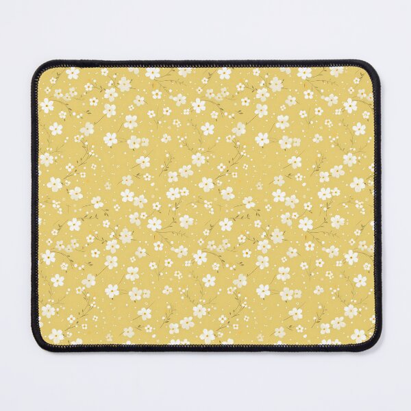 Item preview, Pale lemon yellow background with white tiny ditsy flower pattern designed and sold by anass002.