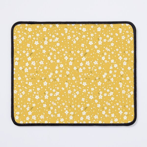 Item preview, Pale lemon yellow background with white tiny ditsy flower pattern designed and sold by anass002.