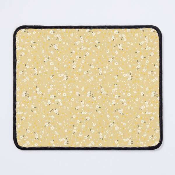 Item preview, Pale lemon yellow background with white tiny ditsy flower pattern designed and sold by anass002.