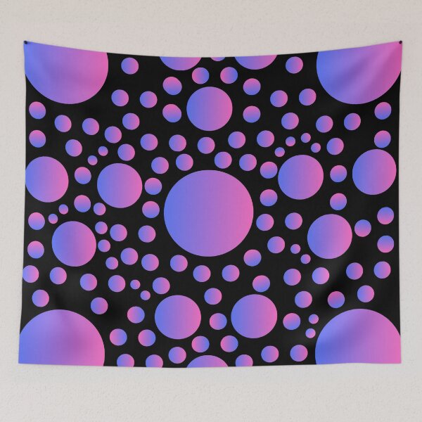 Item preview, Pink and purple gradient circles on a black background designed and sold by itsggdesigns.