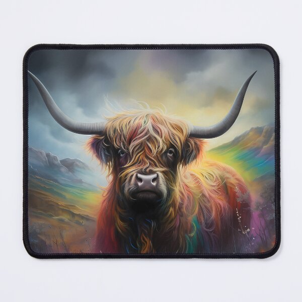 Item preview, Highland Cow: Synthwave Impressionism designed and sold by anass002.
