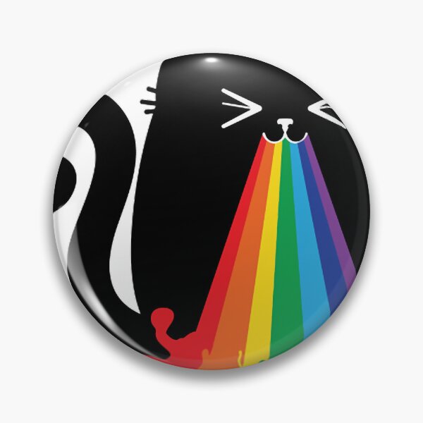 Item preview, Black cat throwing up rainbow designed and sold by CeceYeric.