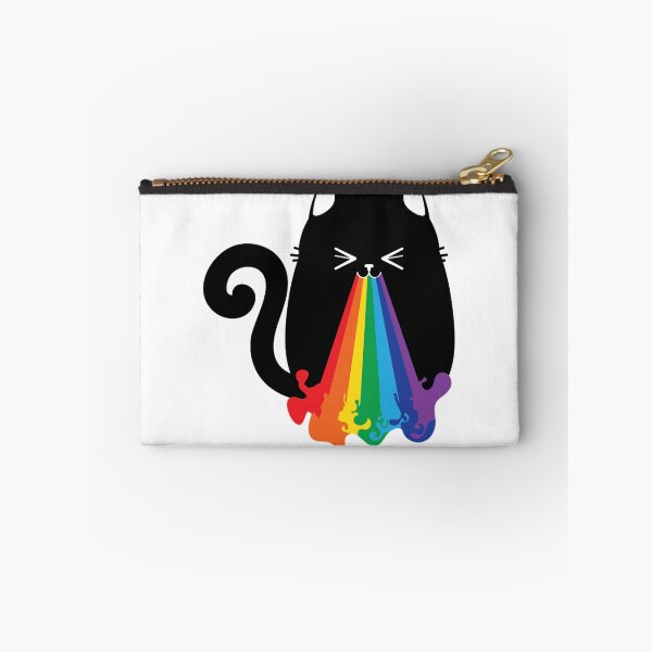 Item preview, Black cat throwing up rainbow designed and sold by CeceYeric.