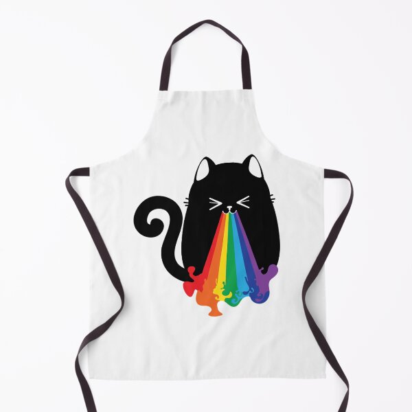 Item preview, Black cat throwing up rainbow designed and sold by CeceYeric.