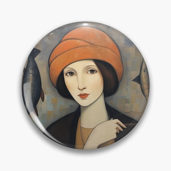 Item preview, Woman in Orange Hat w Strange Creatures designed and sold by YoPedro.