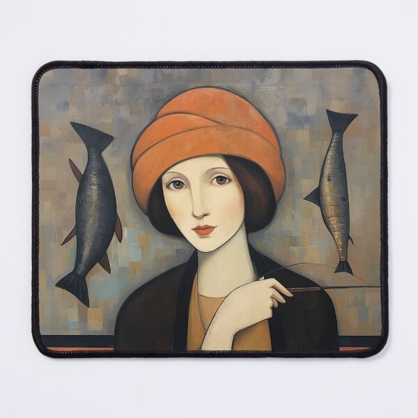 Item preview, Woman in Orange Hat w Strange Creatures designed and sold by YoPedro.