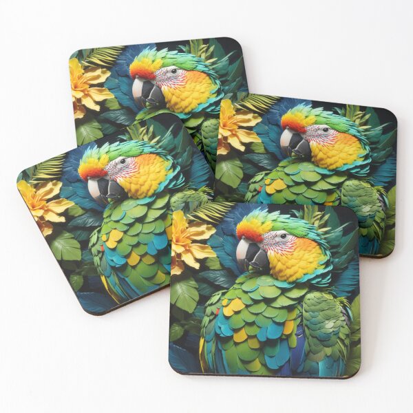 Item preview, Tropical Elegance: Colorful Parrot and Vibrant Flowers designed and sold by Electric-Easel.
