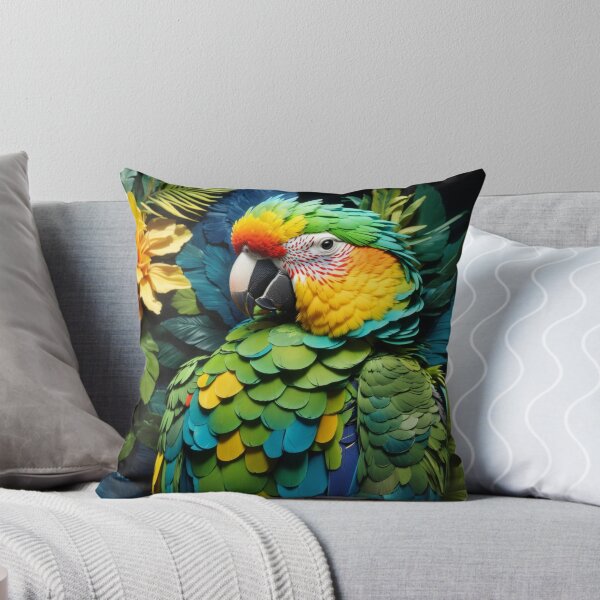 Item preview, Tropical Elegance: Colorful Parrot and Vibrant Flowers designed and sold by Electric-Easel.