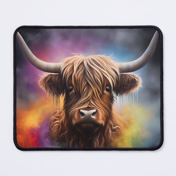 Item preview, Highland Cow: Synthwave Impressionism designed and sold by anass002.