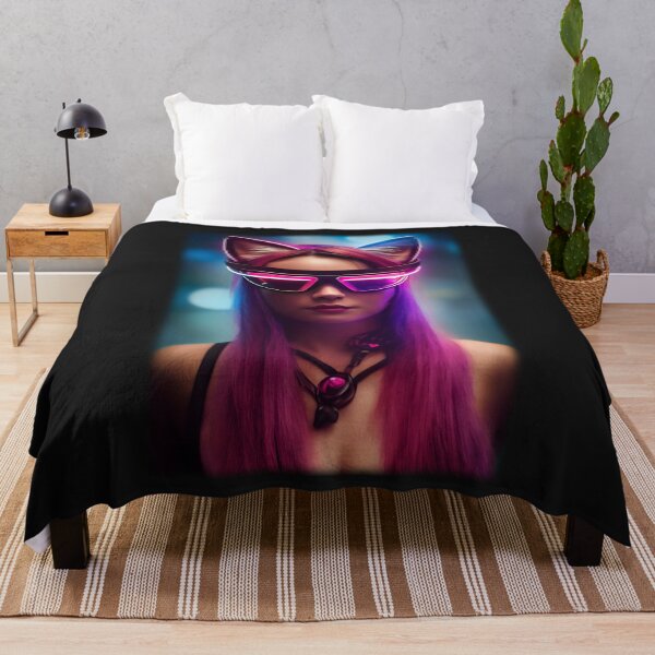 Item preview, cute cyberpunk cat girl designed and sold by TheCaptainM.