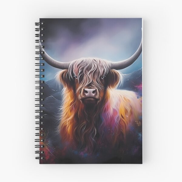 Item preview, Highland Cow: Synthwave Impressionism designed and sold by anass002.