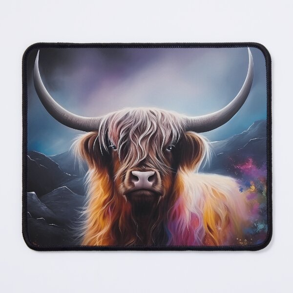Item preview, Highland Cow: Synthwave Impressionism designed and sold by anass002.