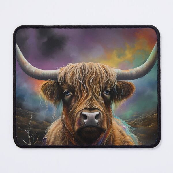 Item preview, Highland Cow: Synthwave Impressionism designed and sold by anass002.
