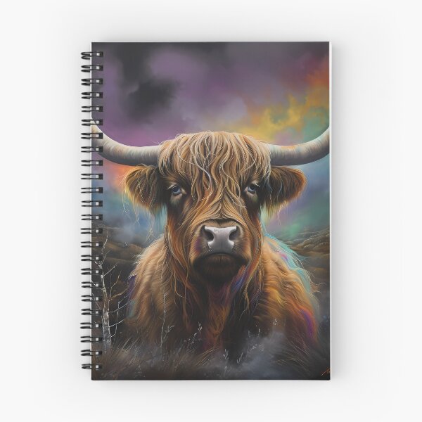 Item preview, Highland Cow: Synthwave Impressionism designed and sold by anass002.
