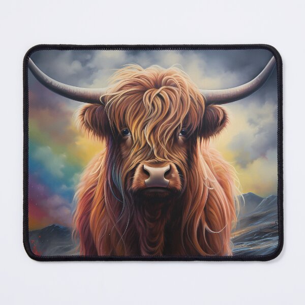 Item preview, Highland Cow: Synthwave Impressionism designed and sold by anass002.