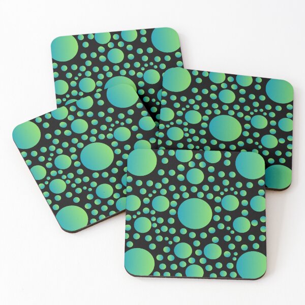 Item preview, Green gradient circles on a black background designed and sold by itsggdesigns.