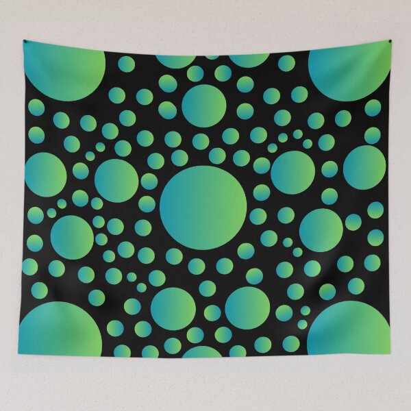 Item preview, Green gradient circles on a black background designed and sold by itsggdesigns.