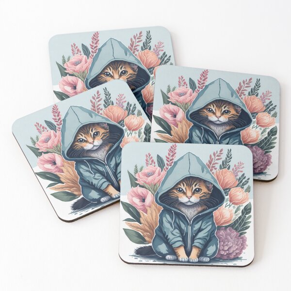 Item preview, Cute little kitten in a tracksuit. A portrait with a retro twist. designed and sold by SaraSumi.