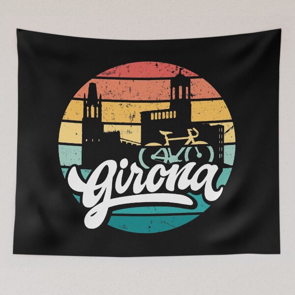 Item preview, Girona Cyclist Sunset Vintage Retro Bike designed and sold by Pau Baz.