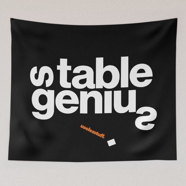Item preview, 16229-01-BDK - Genio estable - Resuelto (blanco) designed and sold by Uselesstuff.