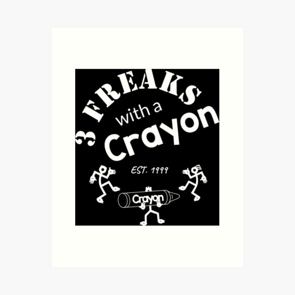 3 Freaks Rounded White Art Print