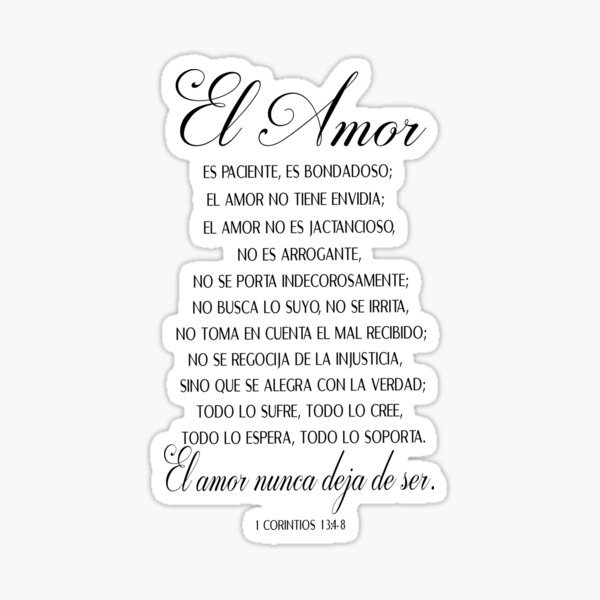Item preview, Spanish Bible Verse, 1 Corintios 13:4-8 designed and sold by Aryam Quotes.
