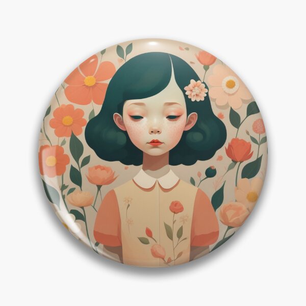Aperçu de l'œuvre Portrait de jeune fille de fleur créée et vendue par MyStickersStore.