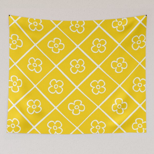 Item preview, Yellow Grid and Flower Pattern designed and sold by tonymagnerart.