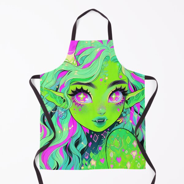 Item preview, Bright Green Demon Anime Girl designed and sold by bubblegoth.