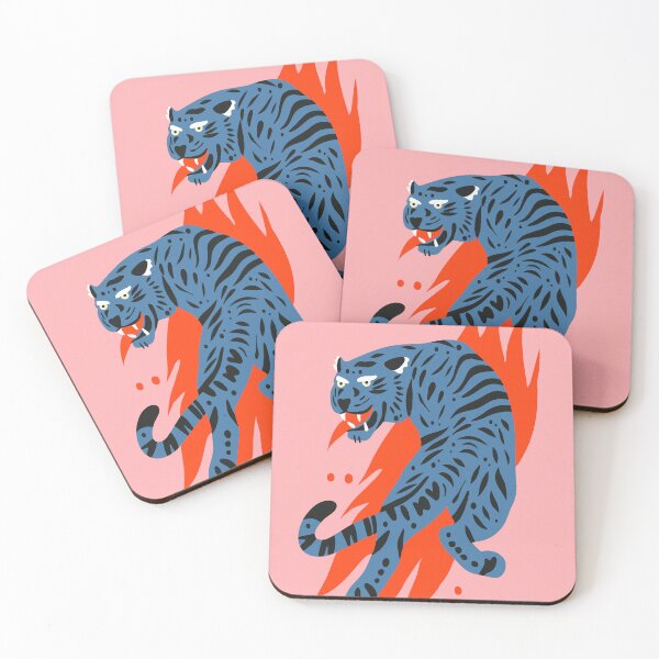 Item preview, Blue tiger Japanese style designed and sold by Marie Smth.