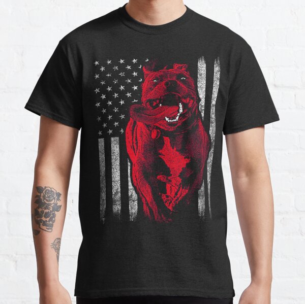 Item preview, American Bully With American Flag In The Background designed and sold by PrintmellcTx.