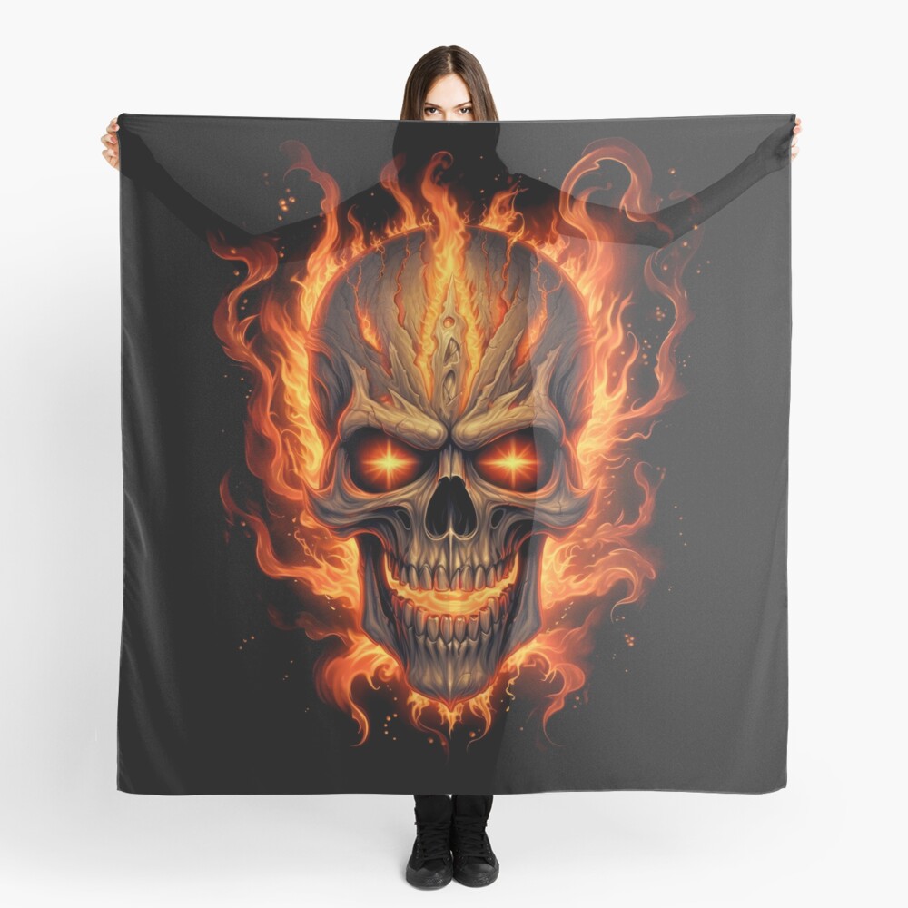 Hot Flaming Red Skull, Skull on Fire