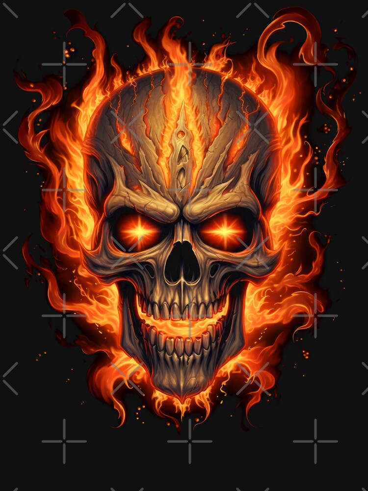 Hot Flaming Red Skull, Skull on Fire