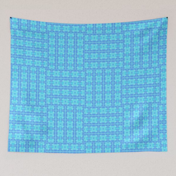 Item preview, Blue Chain Cube Monoprint Offset Pattern designed and sold by vallisrowe.