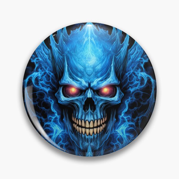 Item preview, Hot Flaming Blue Skull, Skull on Fire designed and sold by Vinson-MFG.