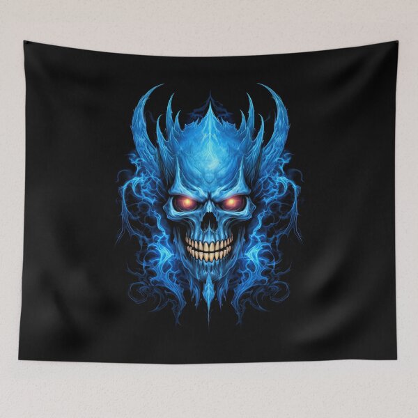 Item preview, Hot Flaming Blue Skull, Skull on Fire designed and sold by Vinson-MFG.
