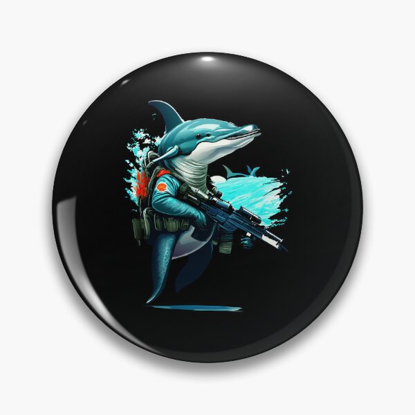 Item preview, A dolphin with a gun. designed and sold by ReneMM.