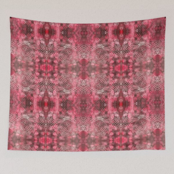 Item preview, Pinky Red Netting Monoprint Pattern designed and sold by vallisrowe.