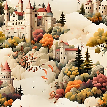 Artwork thumbnail, Castles Pattern 27 - Spain by DigitalPatternx