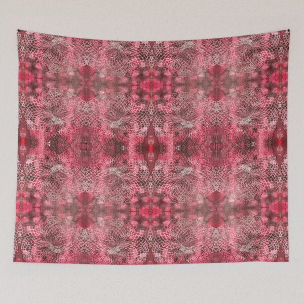 Item preview, Pinky Red Netting Monoprint Pattern II designed and sold by vallisrowe.