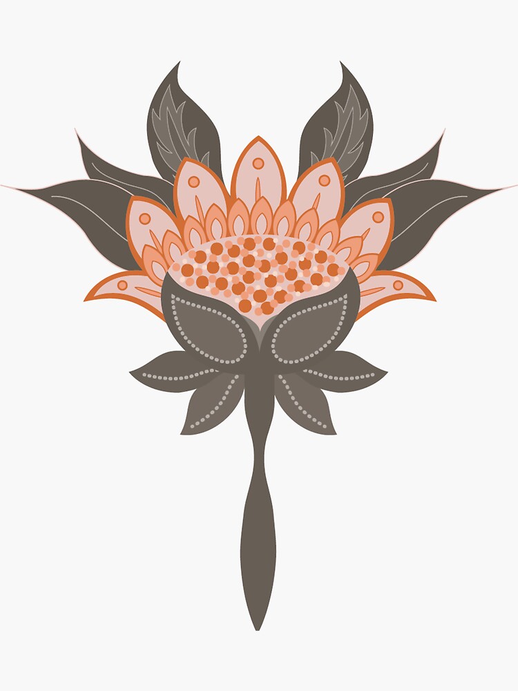 Thumbnail 3 of 3, Sticker, night flower brown designed and sold by raumundinhalt.