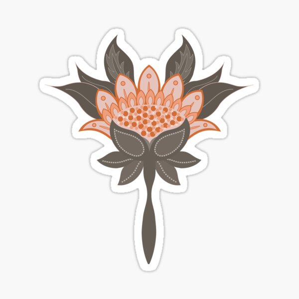 night flower brown Sticker