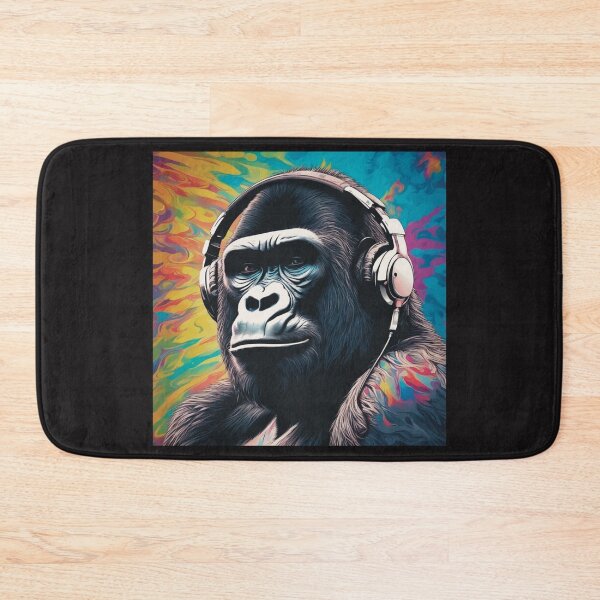 Item preview, Gorilla wearing Headphones designed and sold by greenmonstera.